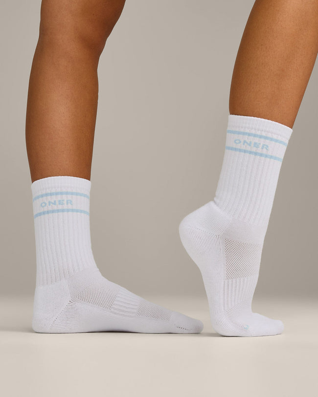 Varsity Stripe Long Crew Socks 1 Pack | Cloud Blue