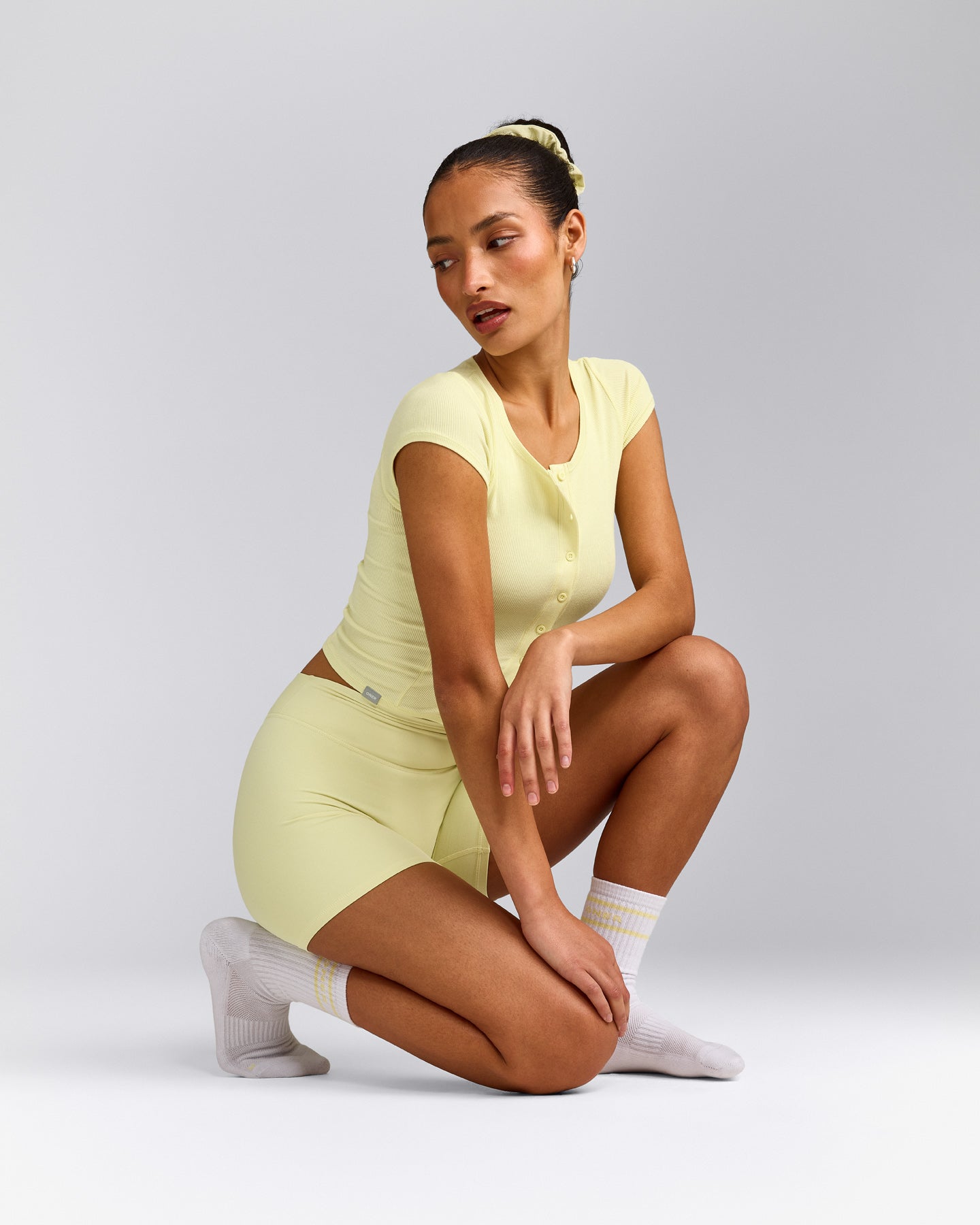 Varsity Stripe Long Crew Socks 1 Pack | Pastel Yellow