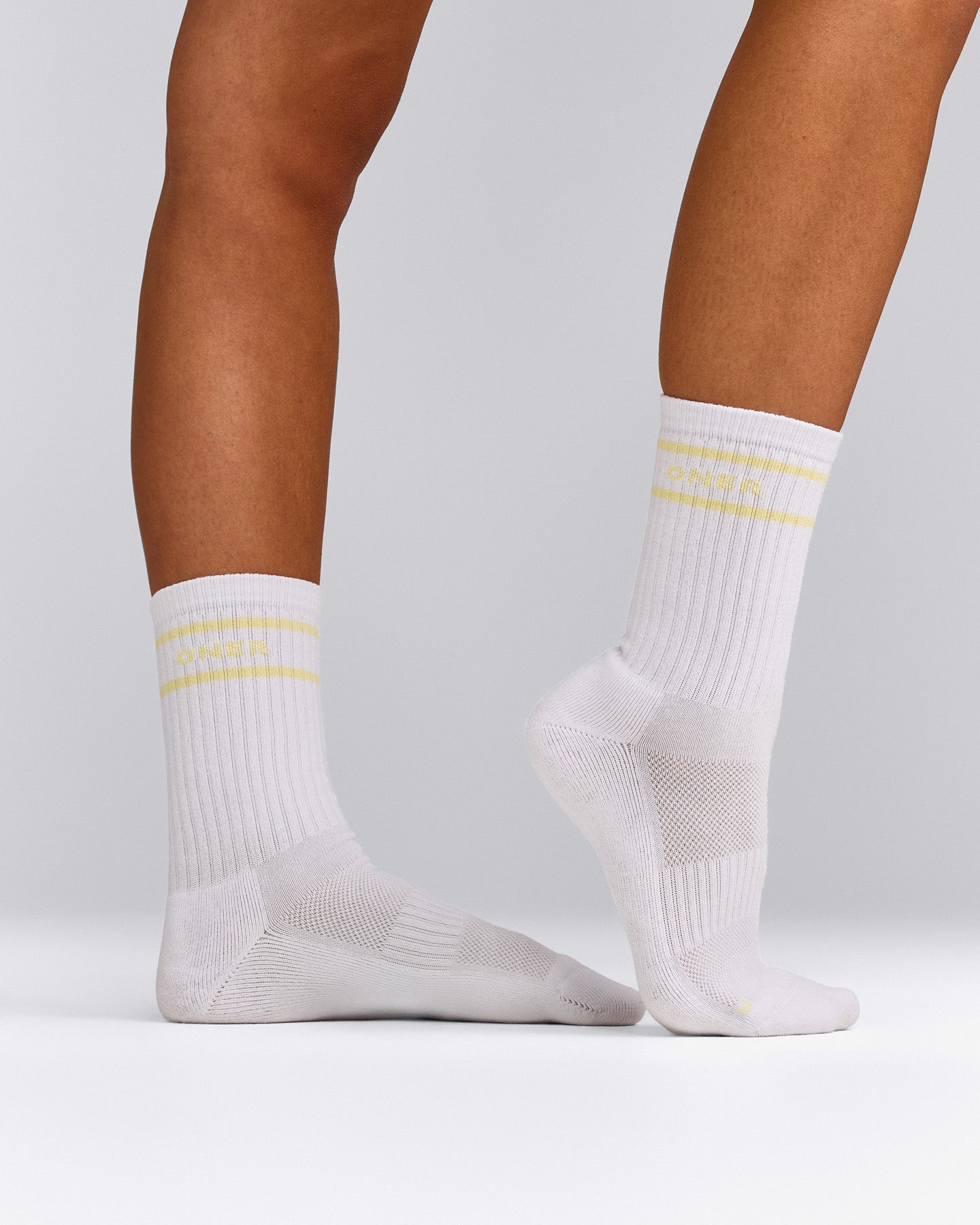 Varsity Stripe Long Crew Socks 1 Pack | Pastel Yellow