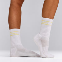 Varsity Stripe Long Crew Socks 1 Pack | Pastel Yellow