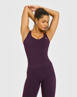 Unified V Neck Cross Back Vest White Logo | Blackberry Purple