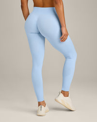 EnhanceLift™ Seamless Leggings with Grey Logo | Powdered Blue