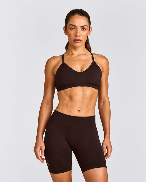 EnhanceLift™ Seamless Strappy Sports Bra | 70% Cocoa