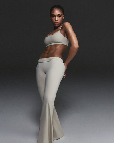 SoftMotion™ Flared Bottoms with Grey Logo | Oatmeal