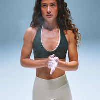 SoftMotion™ Minimal Halter Neck Bralette | Emerald Noir