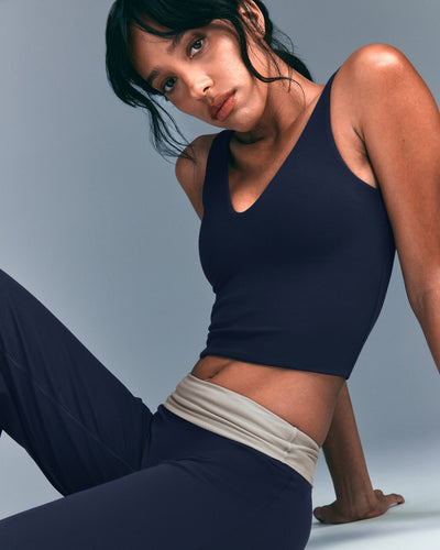 SoftMotion™ Scoop Neck Vest with Grey Logo | True Blue