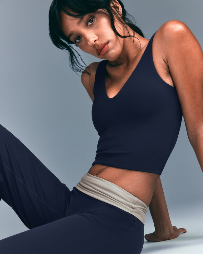 SoftMotion™ Scoop Neck Vest with Grey Logo | True Blue