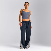 Mellow™ Rib Racer Back Mid Vest with Built in Bra Shelf | Granite Blue