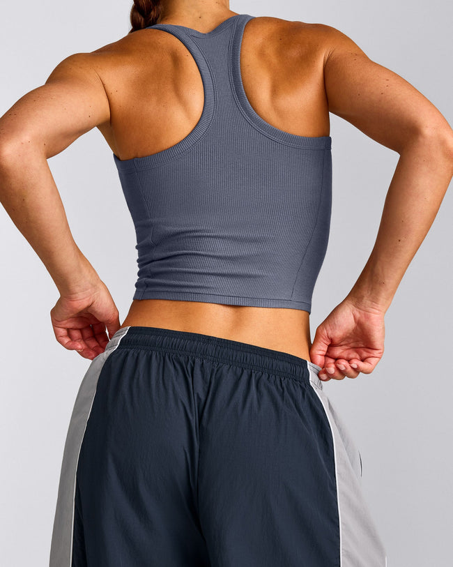 Oversized Contrast Piped Woven Straight Leg Track Bottoms | True Blue