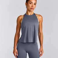 PrecisionMove™ Drop Armhole Tank Top | Granite Blue