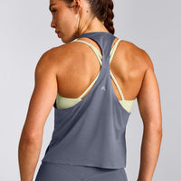 PrecisionMove™ Drop Armhole Tank Top | Granite Blue