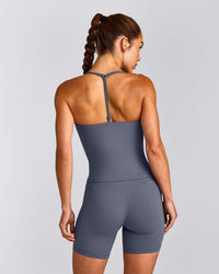 UnifiedMove™ T Back Mid Vest with Built in Bra Shelf New Branding | Granite Blue