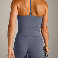 UnifiedMove™ T Back Mid Vest with Built in Bra Shelf New Branding | Granite Blue