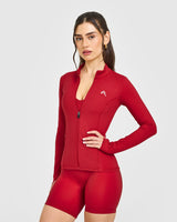 Timeless Jacket with White Logo | Toasted Red