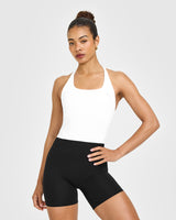 Timeless Square Neck Mid Vest | White