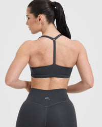 Timeless Square Neck Sports Bra | Coal