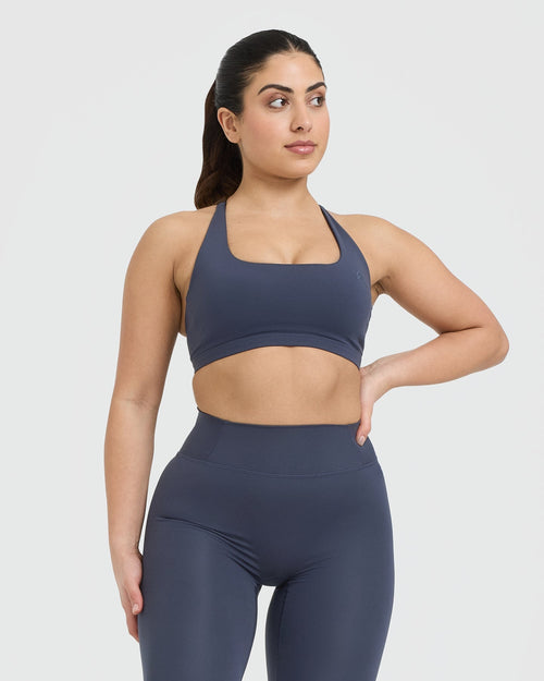 Oner Modal Timeless Square Neck Sports Bra | True Blue