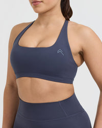 Timeless Square Neck Sports Bra | True Blue