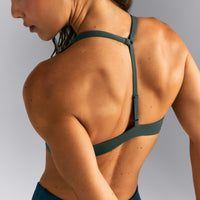 UnifiedMove™ T Back Minimal Bralette New Branding | Shadow Green