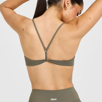 EasyLift™ Ultra Minimal Bralette with White Logo | Alpine Green