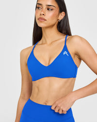 EasyLift™ Ultra Minimal Bralette with White Logo | Cobalt Blue