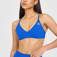 EasyLift™ Ultra Minimal Bralette with White Logo | Cobalt Blue