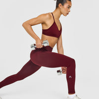 EnhanceLift™ Seamless Leggings with White Logo | Rosewood