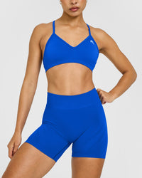 EnhanceLift™ Seamless Shorts with White Logo | Cobalt Blue