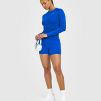Go To Seamless Fitted Long Sleeve Top | Cobalt Blue