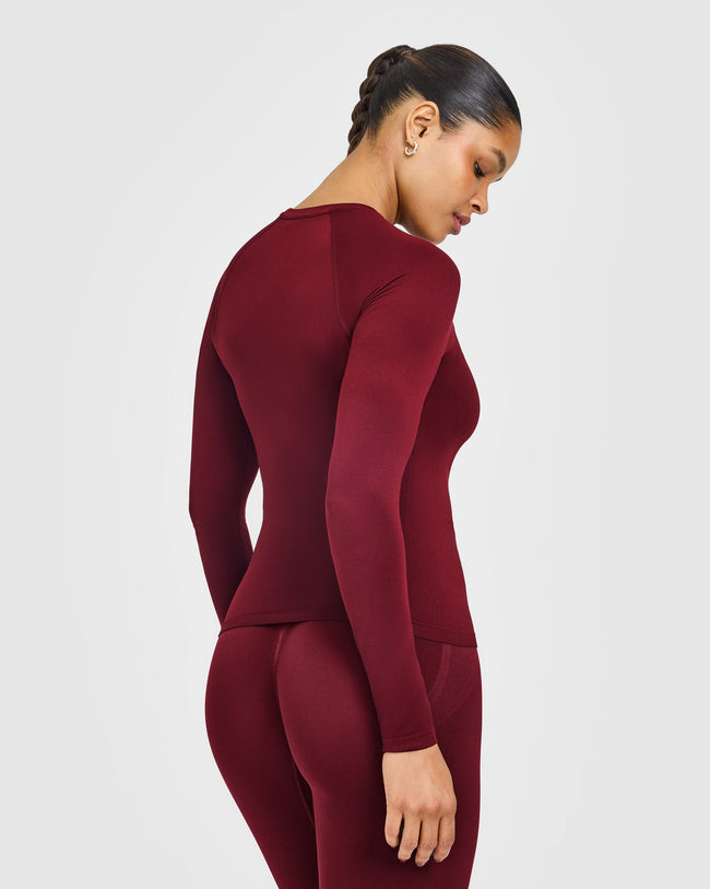 Go To Seamless Fitted Long Sleeve Top | Rosewood