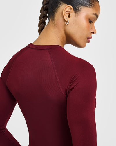 Go To Seamless Fitted Long Sleeve Top | Rosewood