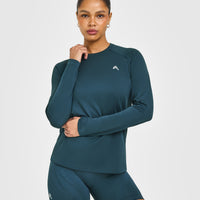 Go To Seamless Loose Long Sleeve Top | Oil Blue