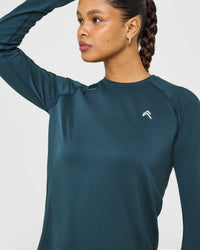 Go To Seamless Loose Long Sleeve Top | Oil Blue