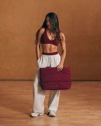 Quilted Tote Bag | Deep Cherry