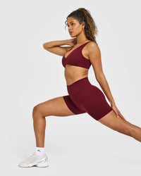 SoftMotion™ High Waisted Shorts 6" with White Logo | Light Rosewood