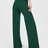 SoftMotion™ Straight Leg Bottoms with White Logo | Dark Racing Green