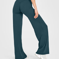 SoftMotion™ Straight Leg Bottoms with White Logo | Oil Blue