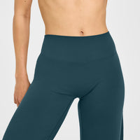 SoftMotion™ Straight Leg Bottoms with White Logo | Oil Blue