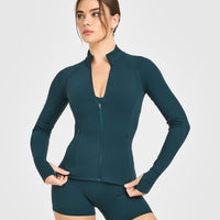 SoftMotion™ Jacket with White Logo | Oil Blue