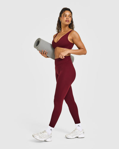 SoftMotion™ Scoop Back Bralette with White Logo | Light Rosewood