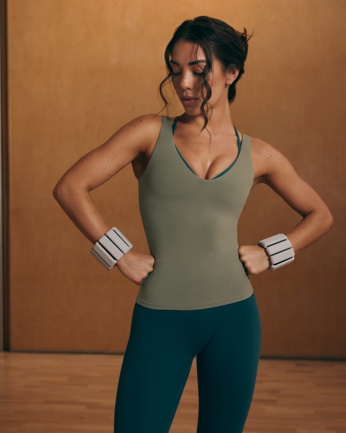 SoftMotion™ Scoop Neck Vest with White Logo | Alpine Green