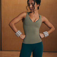 SoftMotion™ Scoop Neck Vest with White Logo | Alpine Green