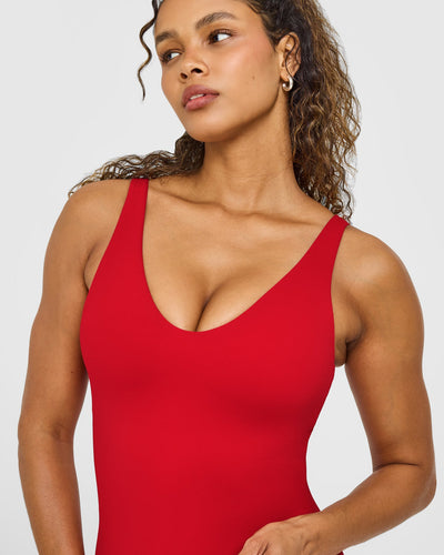 SoftMotion™ Scoop Neck Vest with White Logo | Light Toasted Red