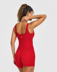 SoftMotion™ Scoop Neck Vest with White Logo | Light Toasted Red