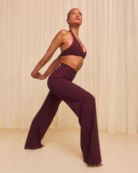 SoftMotion™ Straight Leg Bottoms with Grey Logo | Cherry Lacquer Purple