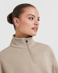 All Day Est 2020 Crop 1/4 Zip Sweatshirt | Sandstone