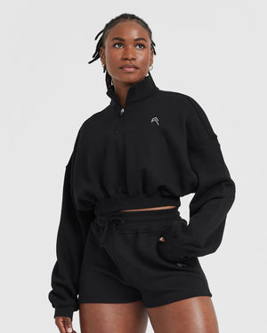 Half zip crop sweater clearance