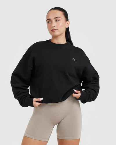 All Day Lightweight Oversized Sweatshirt | Black