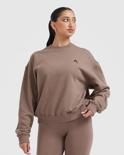 All Day Lightweight Oversized Sweatshirt | Cool Brown