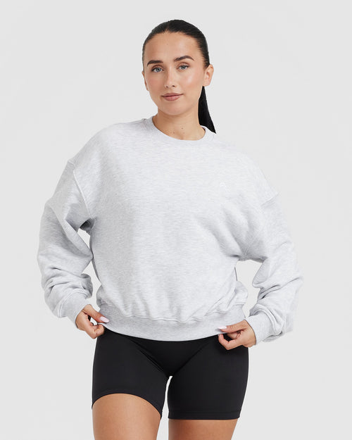 Oner Modal All Day Lightweight Oversized Sweatshirt | Light Grey Marl